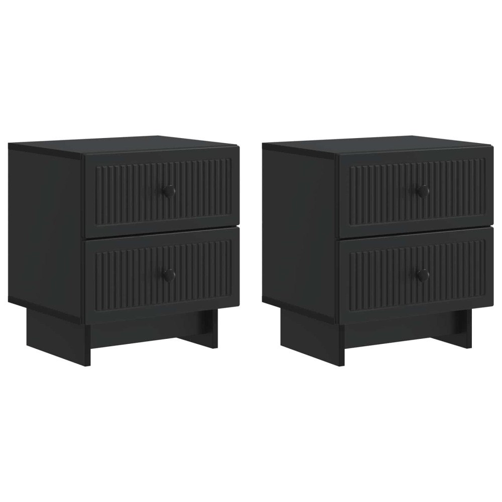 vidaXL Nattduksbord 2 pcs Svart 43 x 34,5 x 47,5 cm Konstruerat trä