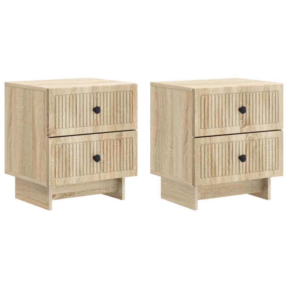 vidaXL Nattduksbord med låda 2 pcs Sonoma-ek 43 x 34,5 x 47,5 cm