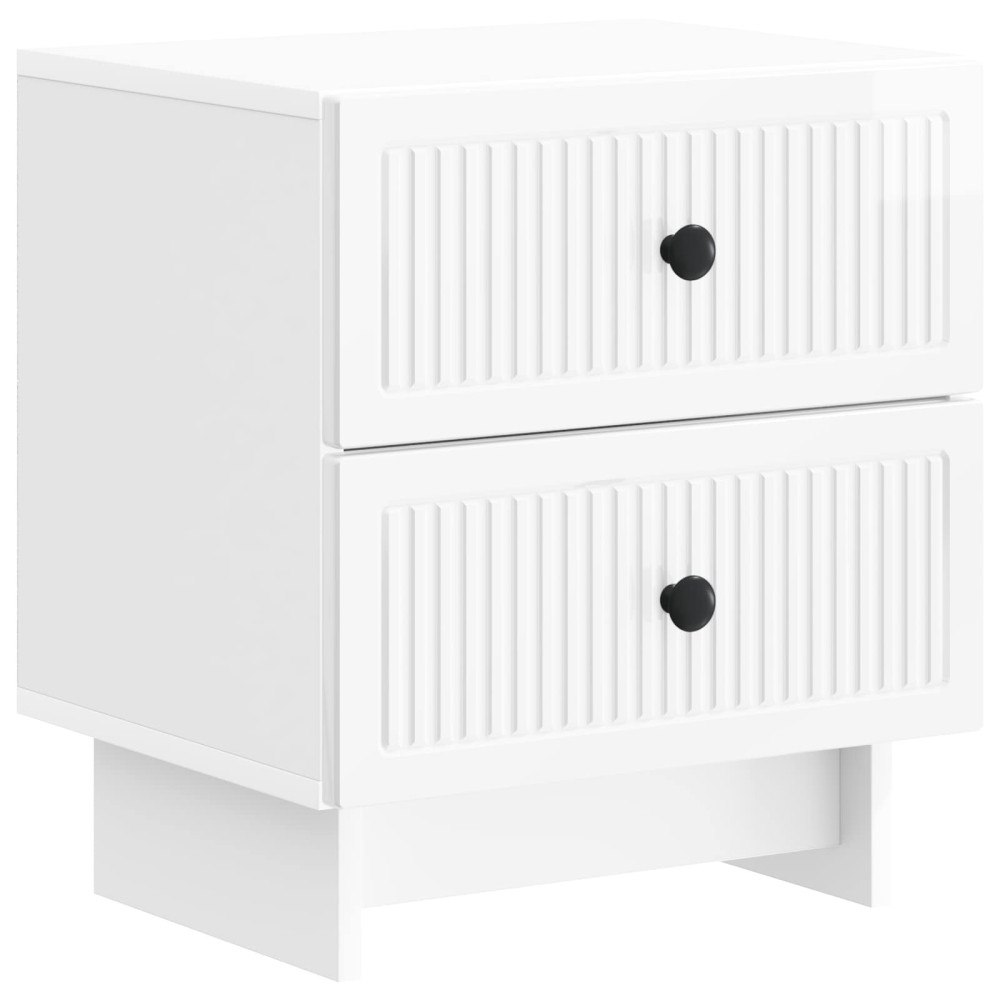 vidaXL Nattduksbord Vit högglans 43 x 34,5 x 47,5 cm Konstruerat trä
