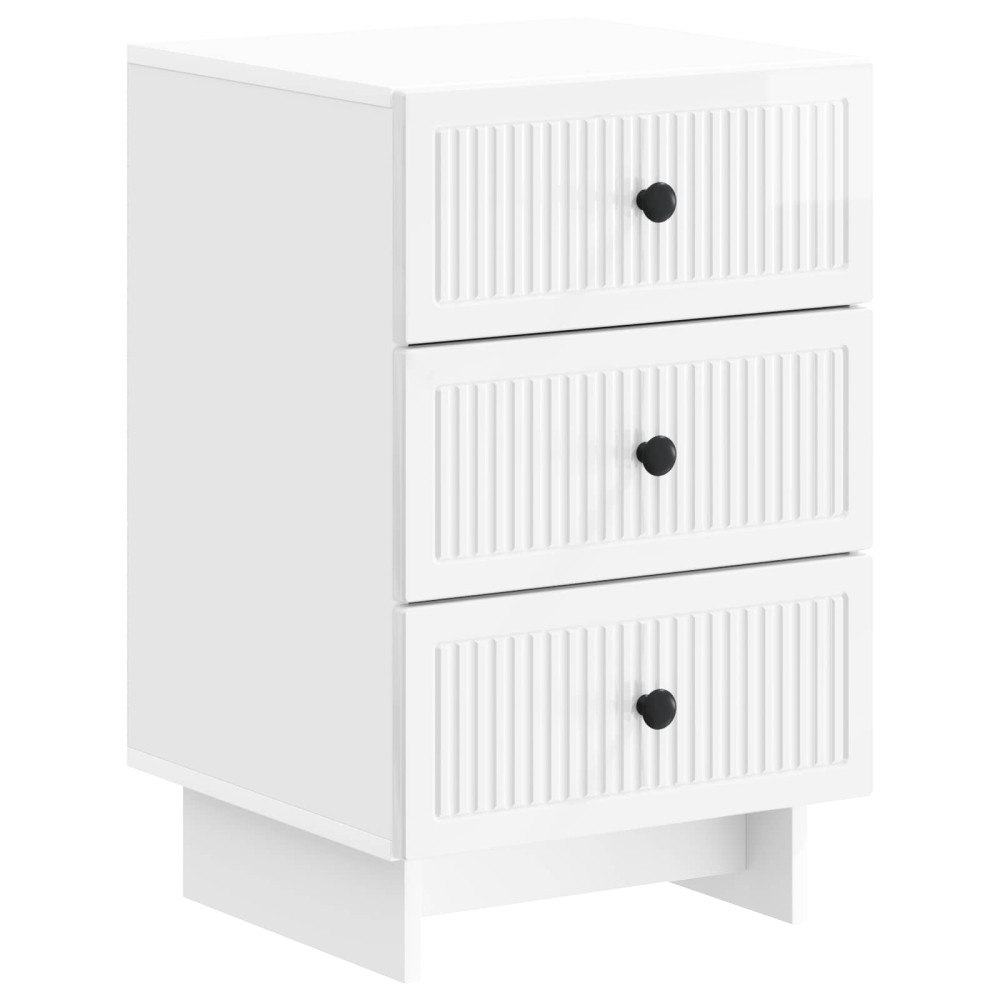 vidaXL Nattduksbord Vit högglans 43 x 41 x 66,5 cm Konstruerat trä