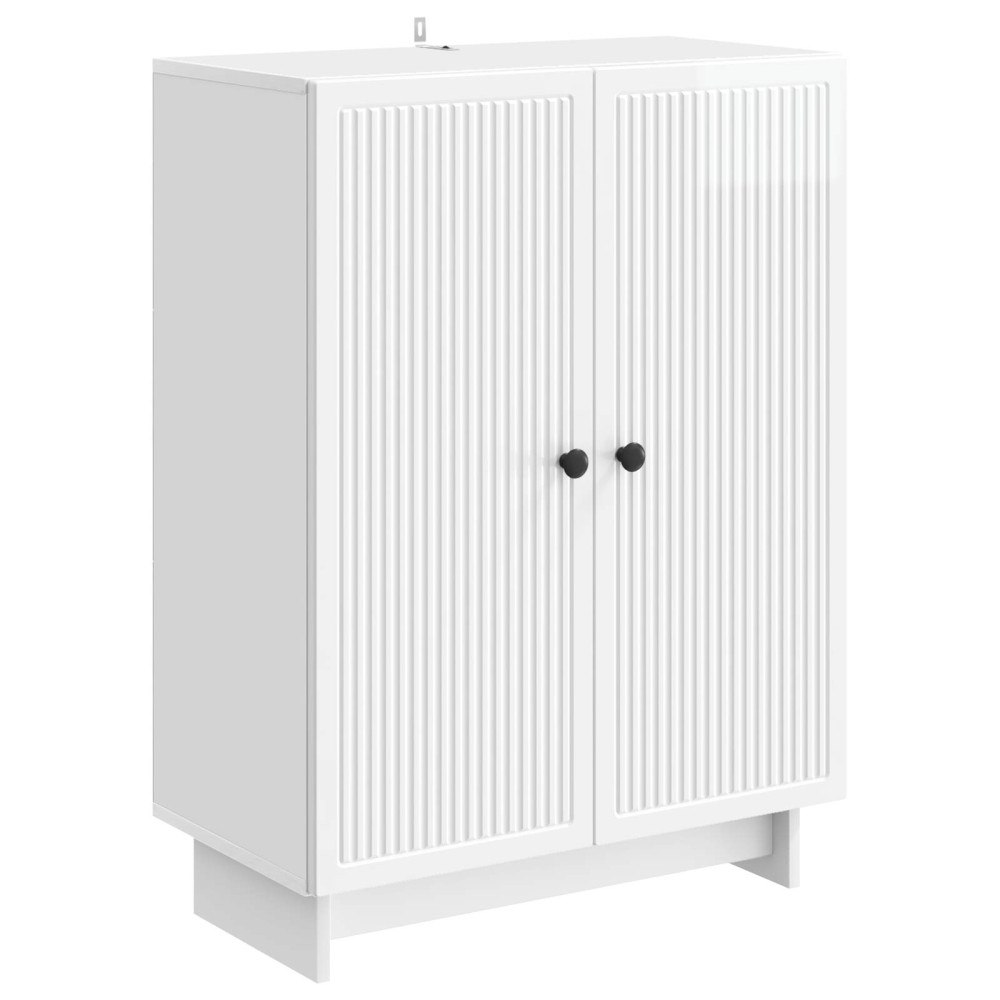vidaXL Sideboard Vit högglans 66 x 34,5 x 90 cm Konstruerat trä