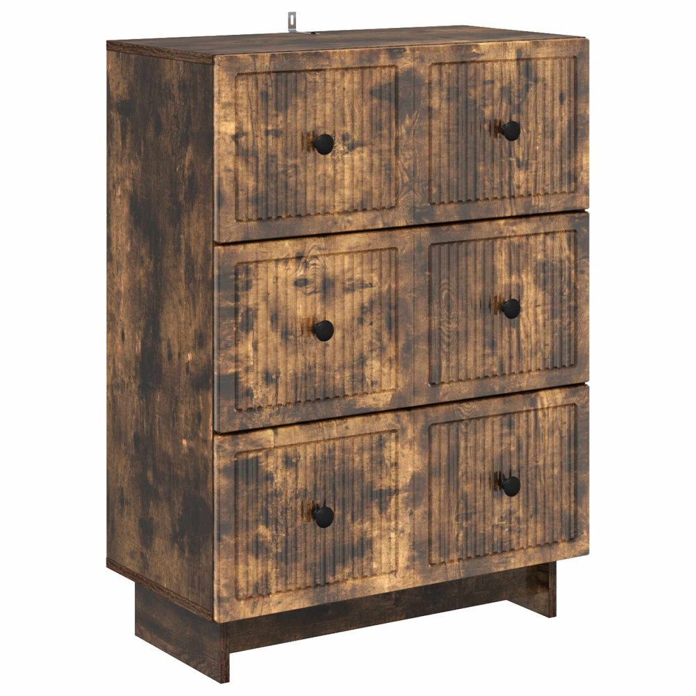 vidaXL Lådans skåp Rökt ek 66 x 34,5 x 90 cm Konstruerat trä