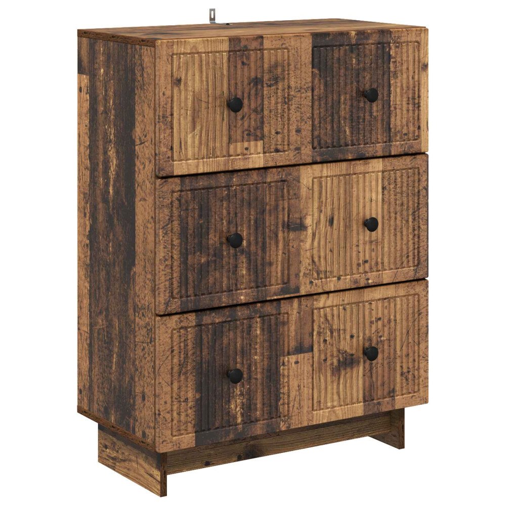 vidaXL Lådans skåp Gammalt trä 66 x 34,5 x 90 cm Konstruerat trä