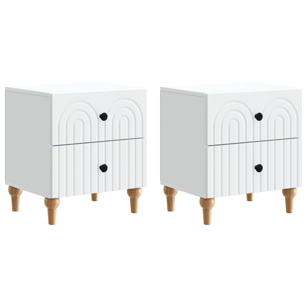 vidaXL Nattduksbord 2 pcs Vit 43 x 34,5 x 48 cm Konstruerat trä
