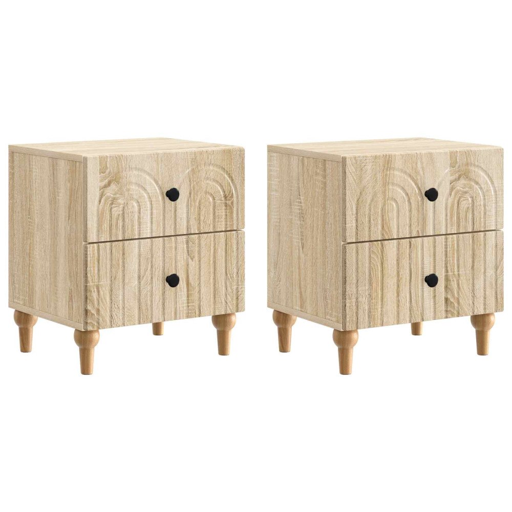 vidaXL Nattduksbord 2 pcs Sonoma-ek 43 x 34,5 x 48 cm Konstruerat trä