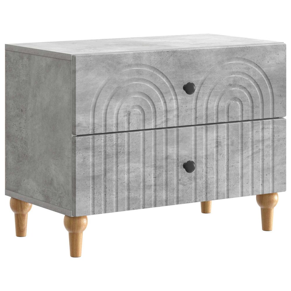 vidaXL Nattduksbord Betonggrå 62 x 34,5 x 48 cm Konstruerat trä