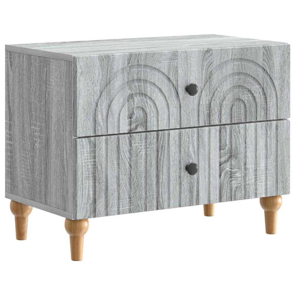 vidaXL Nattduksbord Grå sonoma-ek 62 x 34,5 x 48 cm Konstruerat trä