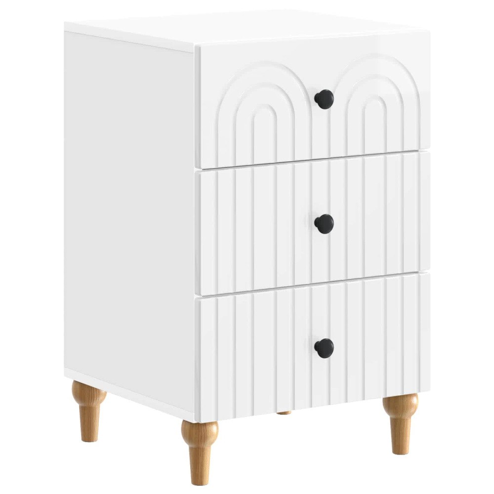 vidaXL Nattduksbord Vit högglans 43x 41 x 66,5 cm Konstruerat trä