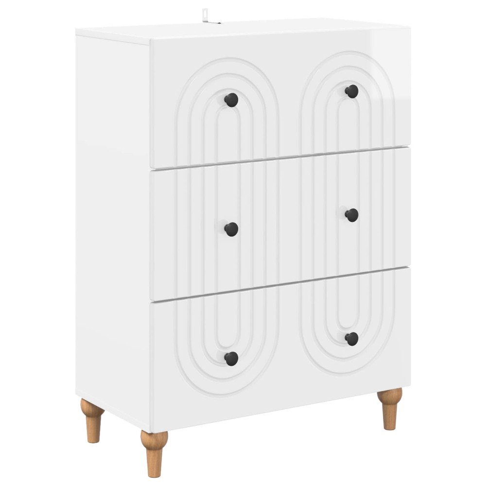 vidaXL Lådans skåp Vit högglans 66 x 34,5 x 90 cm Konstruerat trä