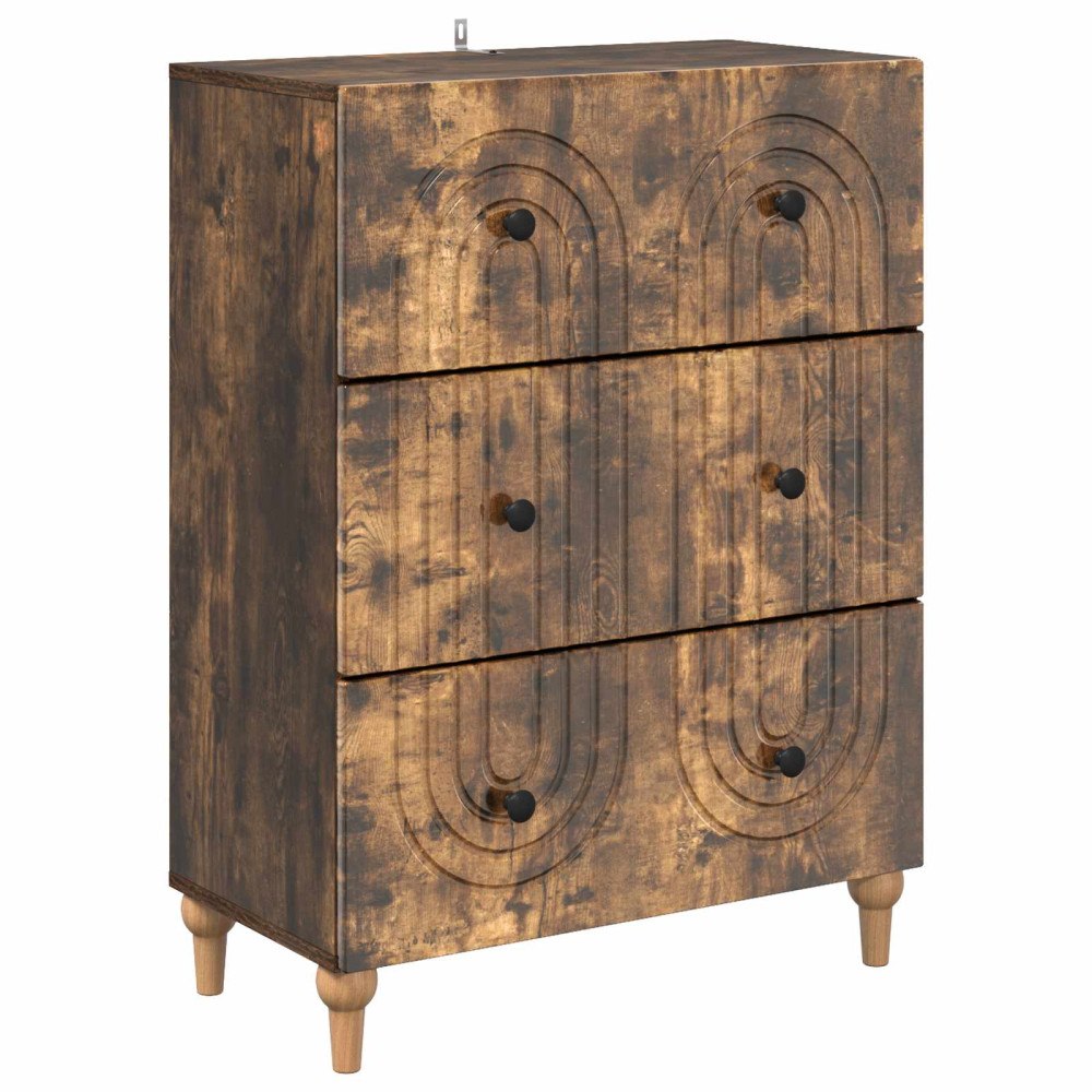 vidaXL Lådans skåp Rökt ek 66 x 34,5 x 90 cm Konstruerat trä