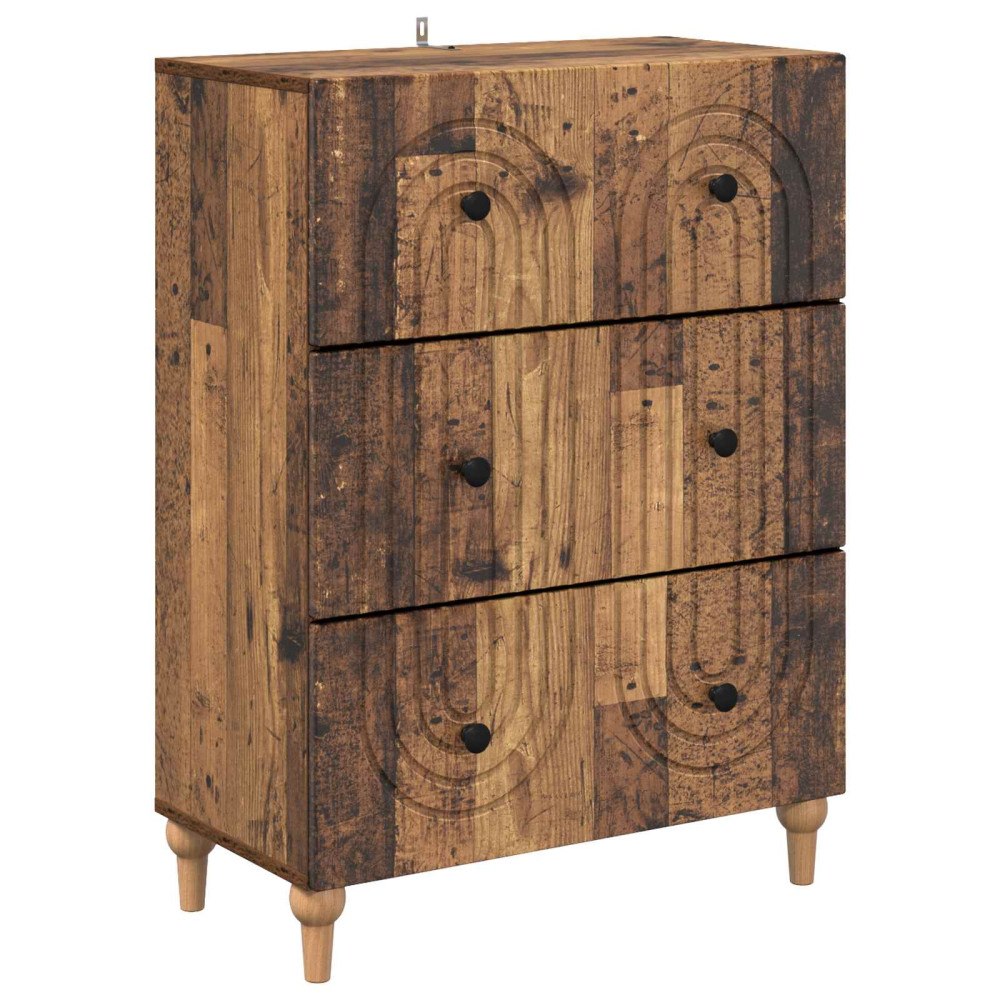 vidaXL Lådans skåp Gammalt trä 66 x 34,5 x 90 cm Konstruerat trä