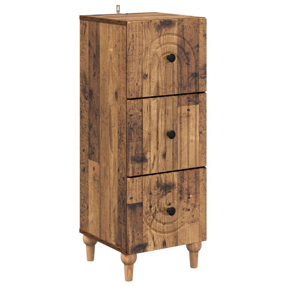 vidaXL Lådans skåp Gammalt trä 33 x 34,5 x 90 cm Konstruerat trä