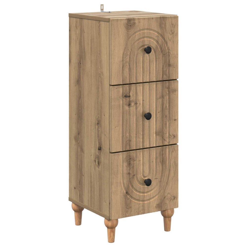 vidaXL Lådans skåp Artisan-ek 33 x 34,5 x 90 cm Konstruerat trä