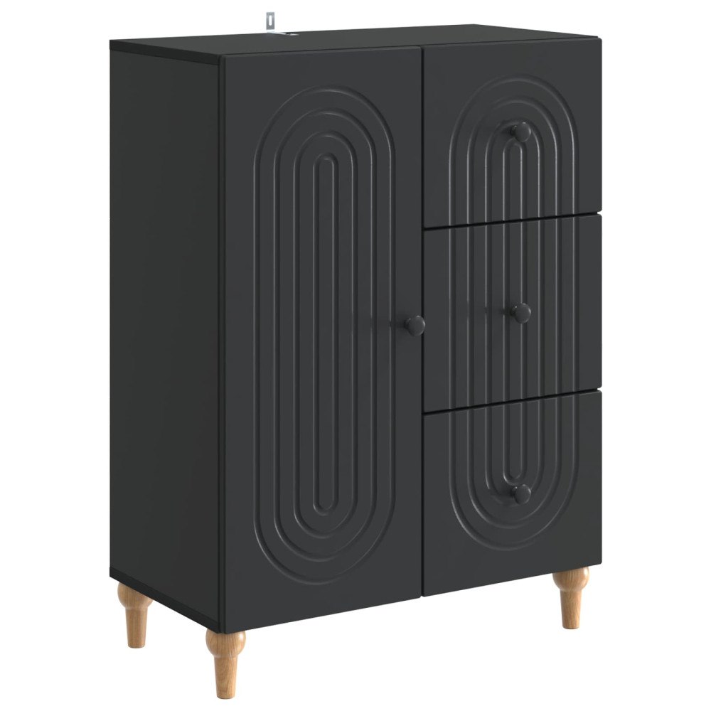 vidaXL Sideboard med låda Svart 66 x 34,5 x 90 cm Konstruerat trä
