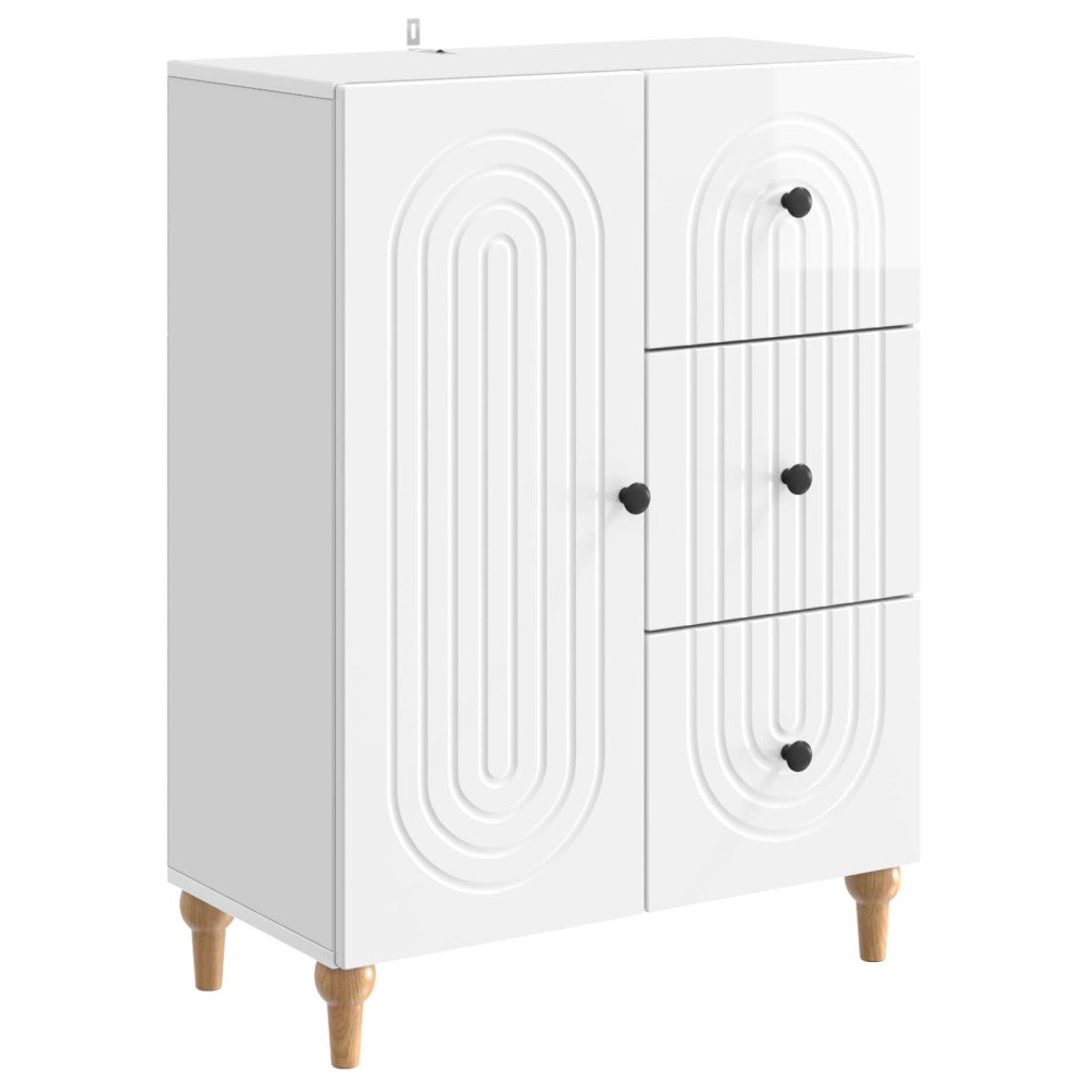 vidaXL Sideboard Vit högglans 66 x 34,5 x 90 cm Konstruerat trä