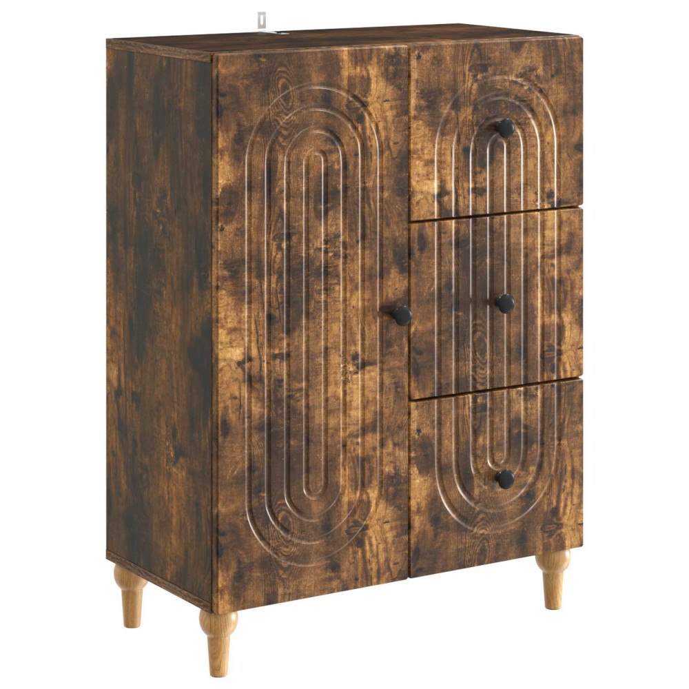 vidaXL Sideboard med låda Rökt ek 66 x 34,5 x 90 cm Konstruerat trä
