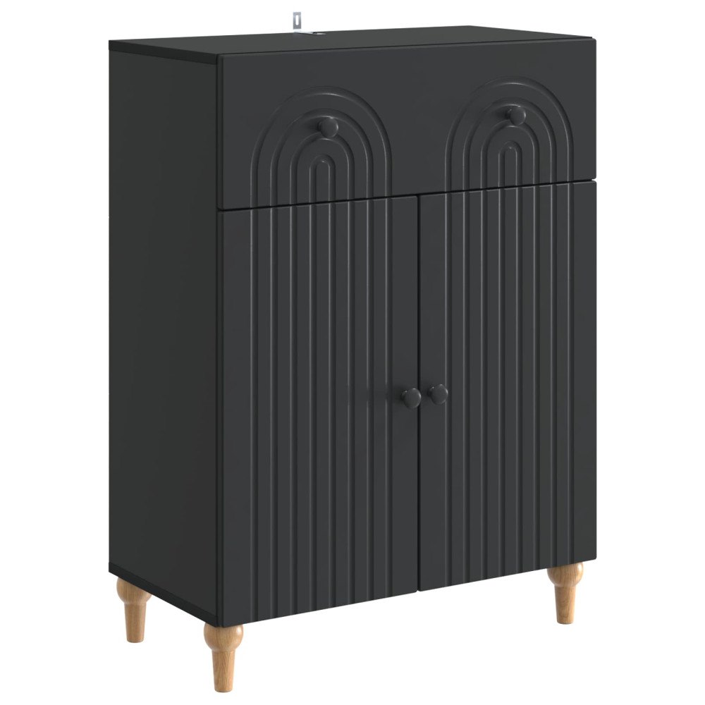 vidaXL Sideboard med låda Svart 66 x 34,5 x 90 cm Konstruerat trä