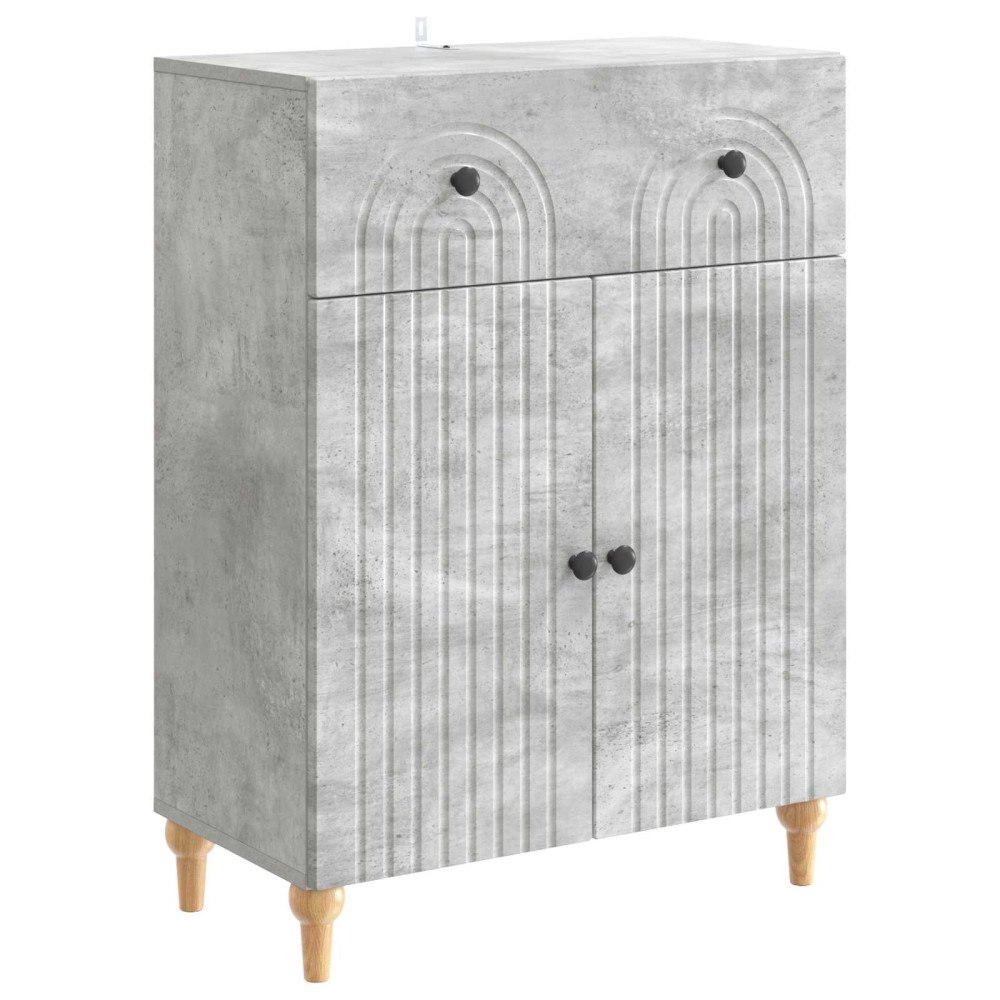 vidaXL Sideboard med låda Betonggrå 66 x 34,5 x 90 cm Konstruerat trä