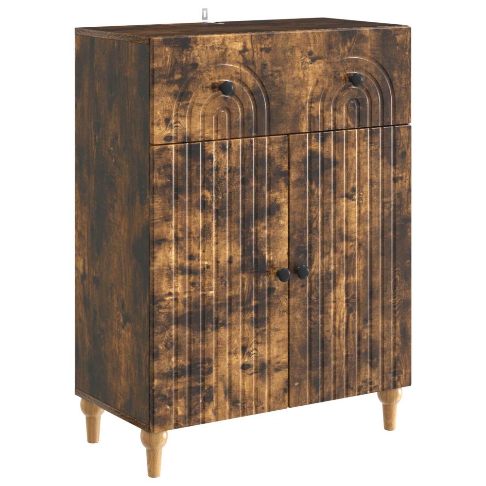 vidaXL Sideboard med låda Rökt ek 66 x 34,5 x 90 cm Konstruerat trä