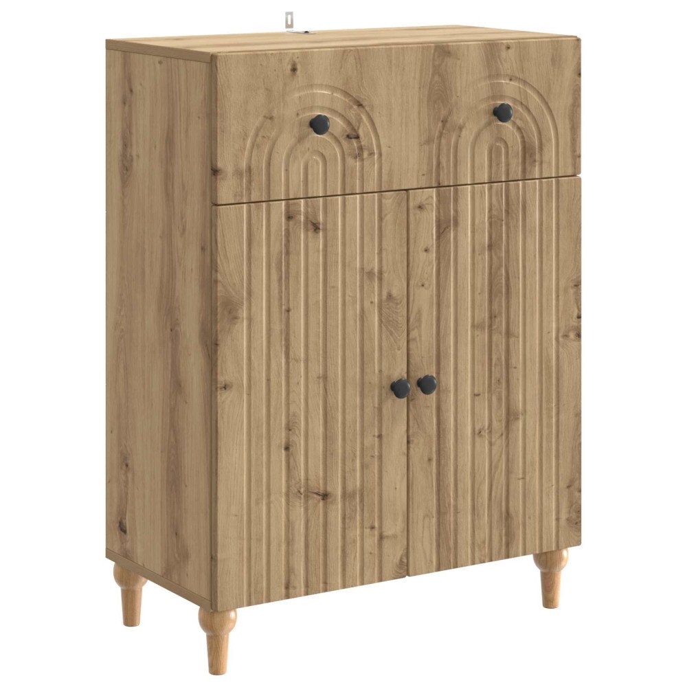 vidaXL Sideboard med låda Artisan-ek 66 x 34,5 x 90 cm Konstruerat trä