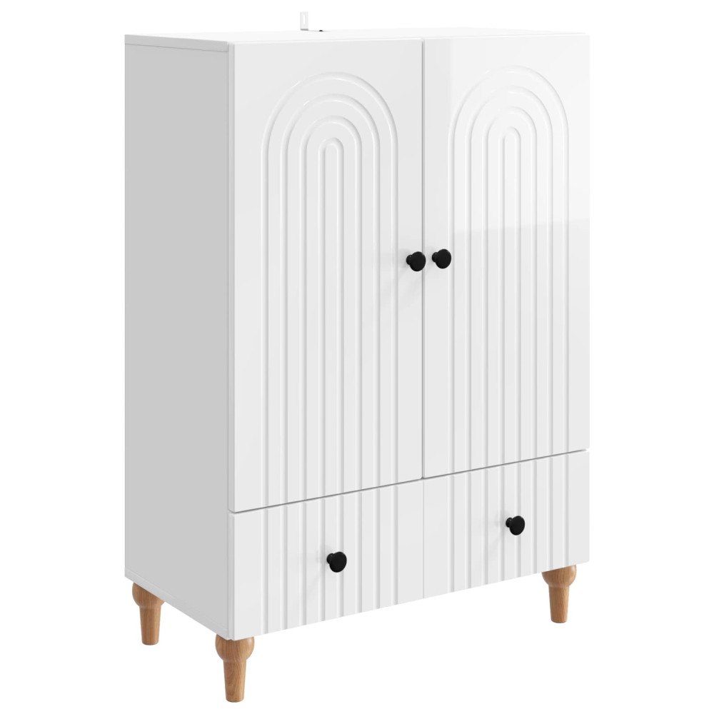 vidaXL Sideboard Vit högglans 66 x 34,5 x 95 cm Konstruerat trä