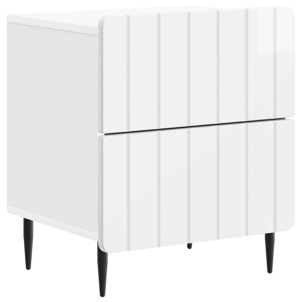vidaXL Nattduksbord Vit högglans 43 x 34,5 x 49,5 cm Konstruerat trä