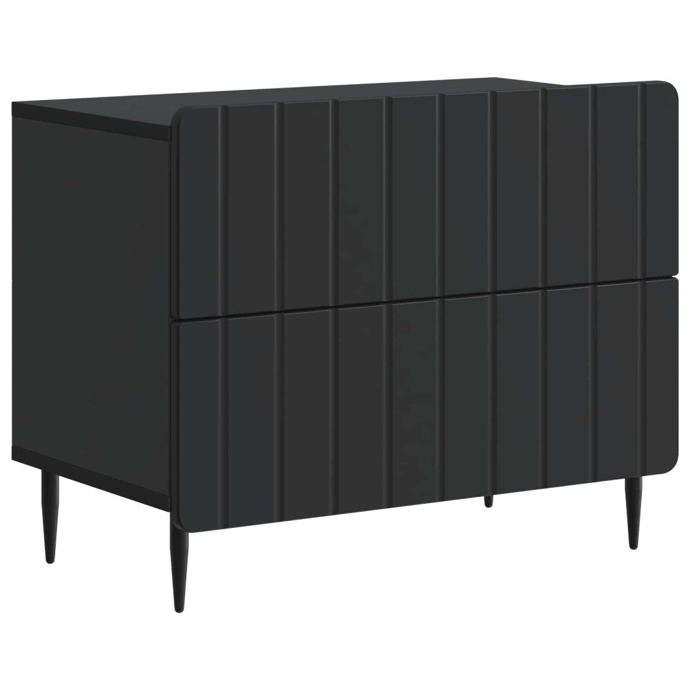 vidaXL Nattduksbord med låda Svart 62 x 34,5 x 49,5 cm Konstruerat trä