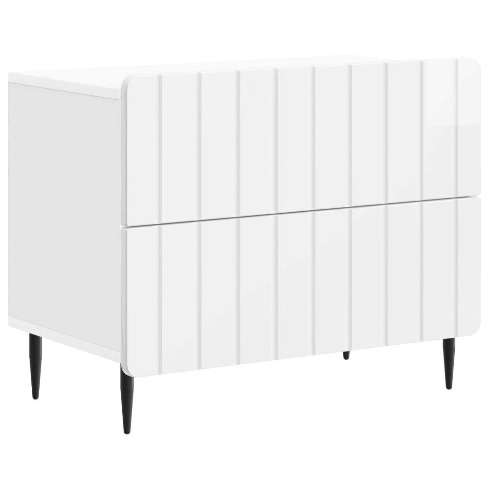 vidaXL Nattduksbord Vit högglans 62 x 34,5 x 49,5 cm Konstruerat trä