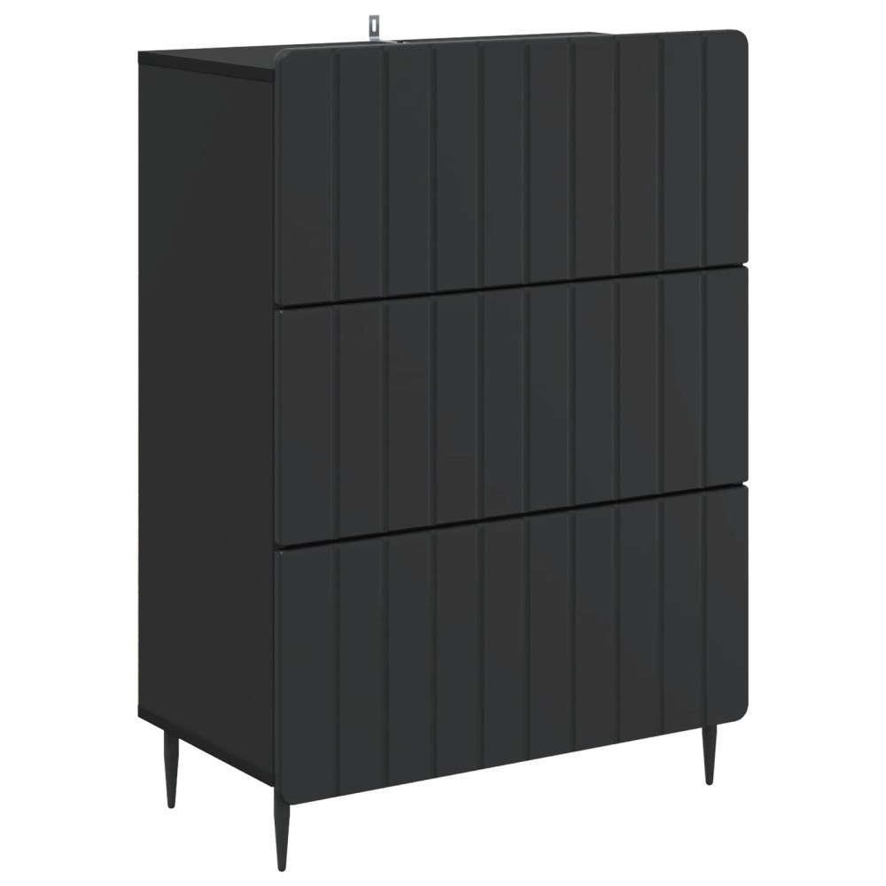 vidaXL Lådans skåp Svart 66 x 34,5 x 92 cm Konstruerat trä