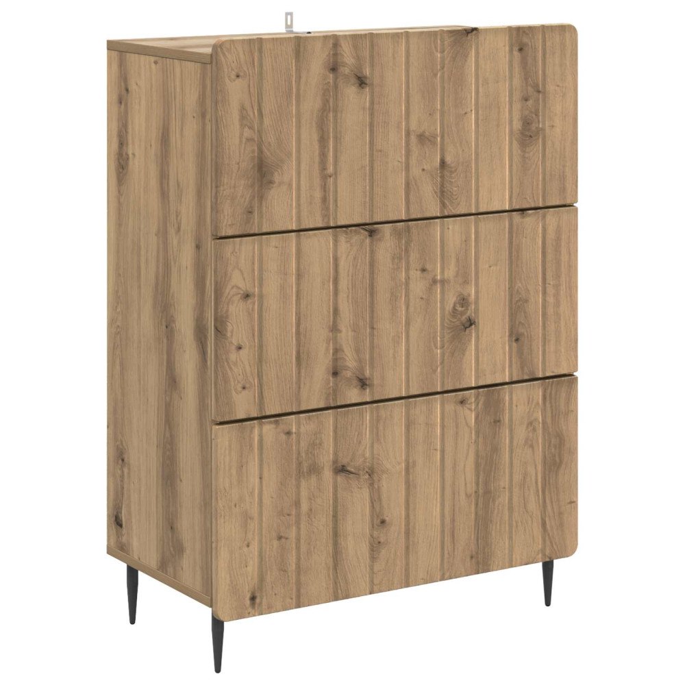 vidaXL Lådans skåp Artisan-ek 66 x 34,5 x 92 cm Konstruerat trä