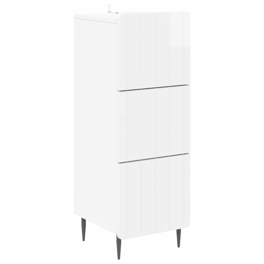 vidaXL Lådans skåp Vit högglans 33 x 34,5 x 92 cm Konstruerat trä
