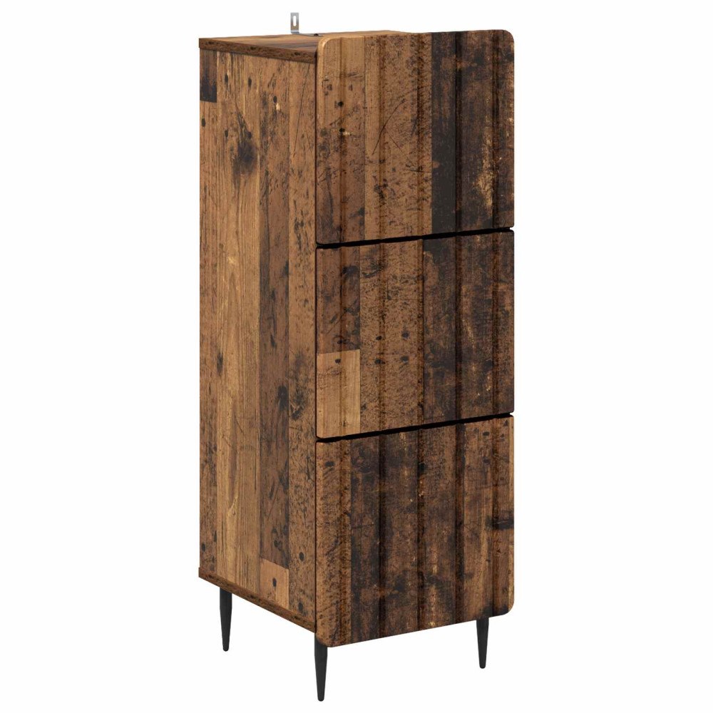 vidaXL Lådans skåp Gammalt trä 33 x 34,5 x 92 cm Konstruerat trä