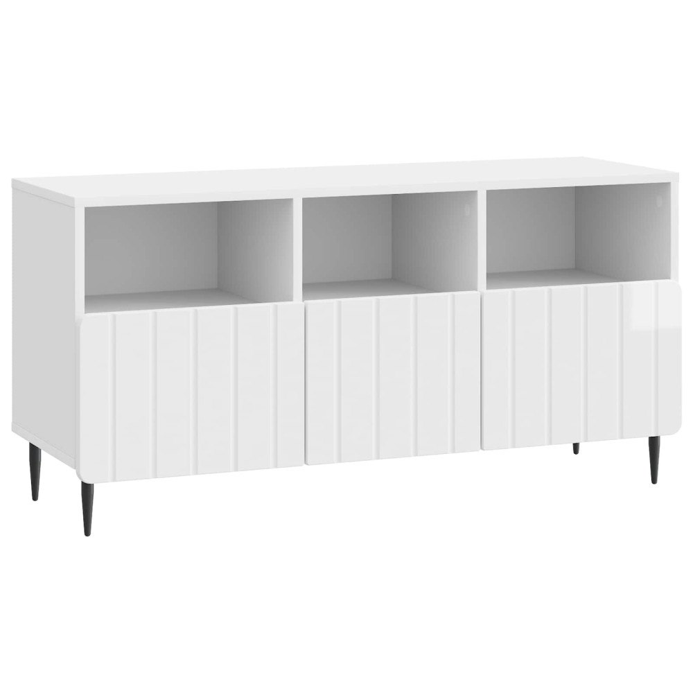 vidaXL TV-skåp Vit högglans 102 x 34,5 x 50 cm Konstruerat trä
