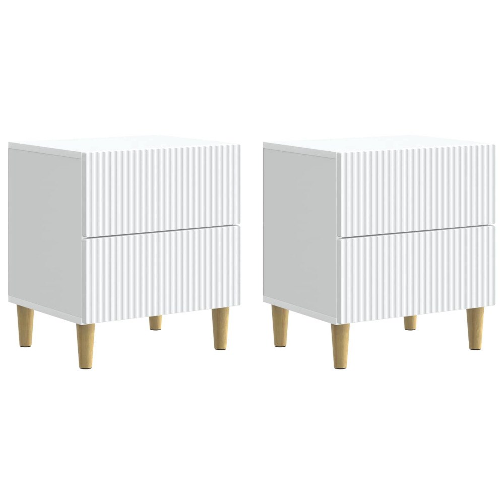 vidaXL Nattduksbord 2 pcs Vit 43 x 34,5 x 48 cm Konstruerat trä