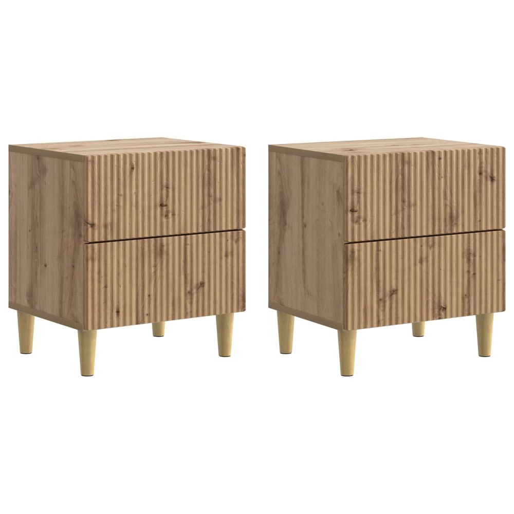 vidaXL Nattduksbord 2 pcs Artisan-ek 43 x 34,5 x 48 cm Konstruerat trä