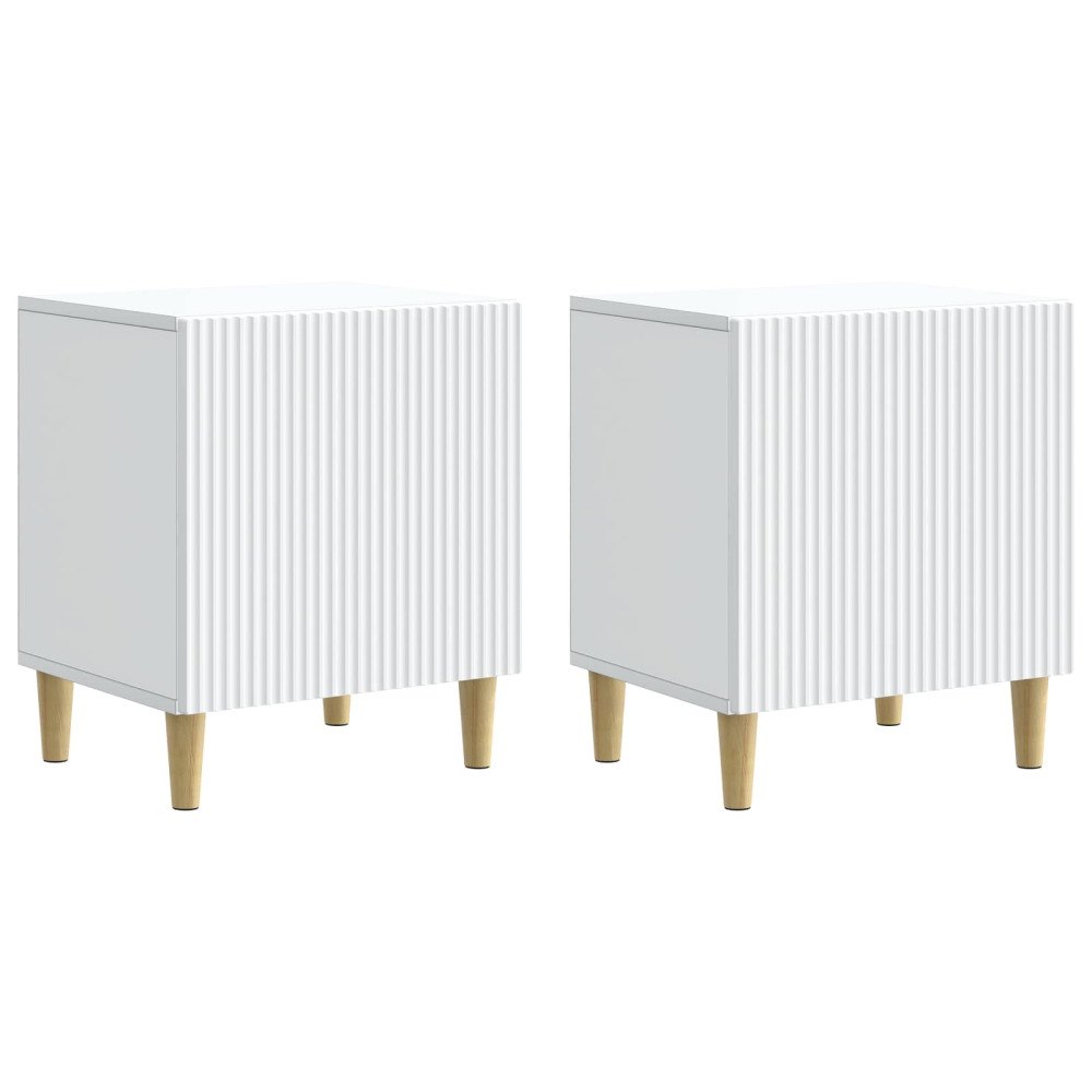 vidaXL Nattduksbord 2 pcs Vit 43 x 34,5 x 50 cm Konstruerat trä