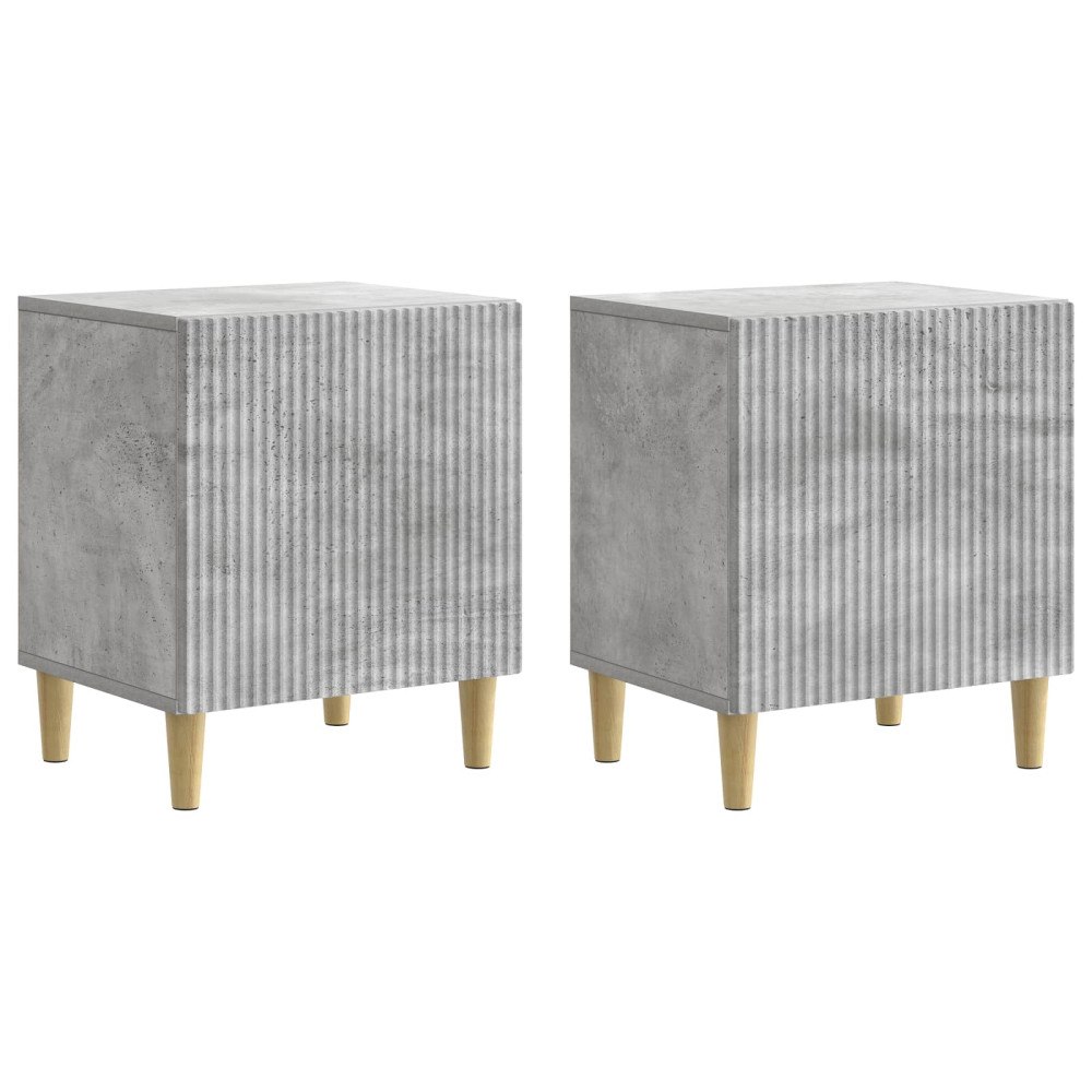 vidaXL Nattduksbord 2 pcs Betonggrå 43 x 34,5 x 50 cm Konstruerat trä