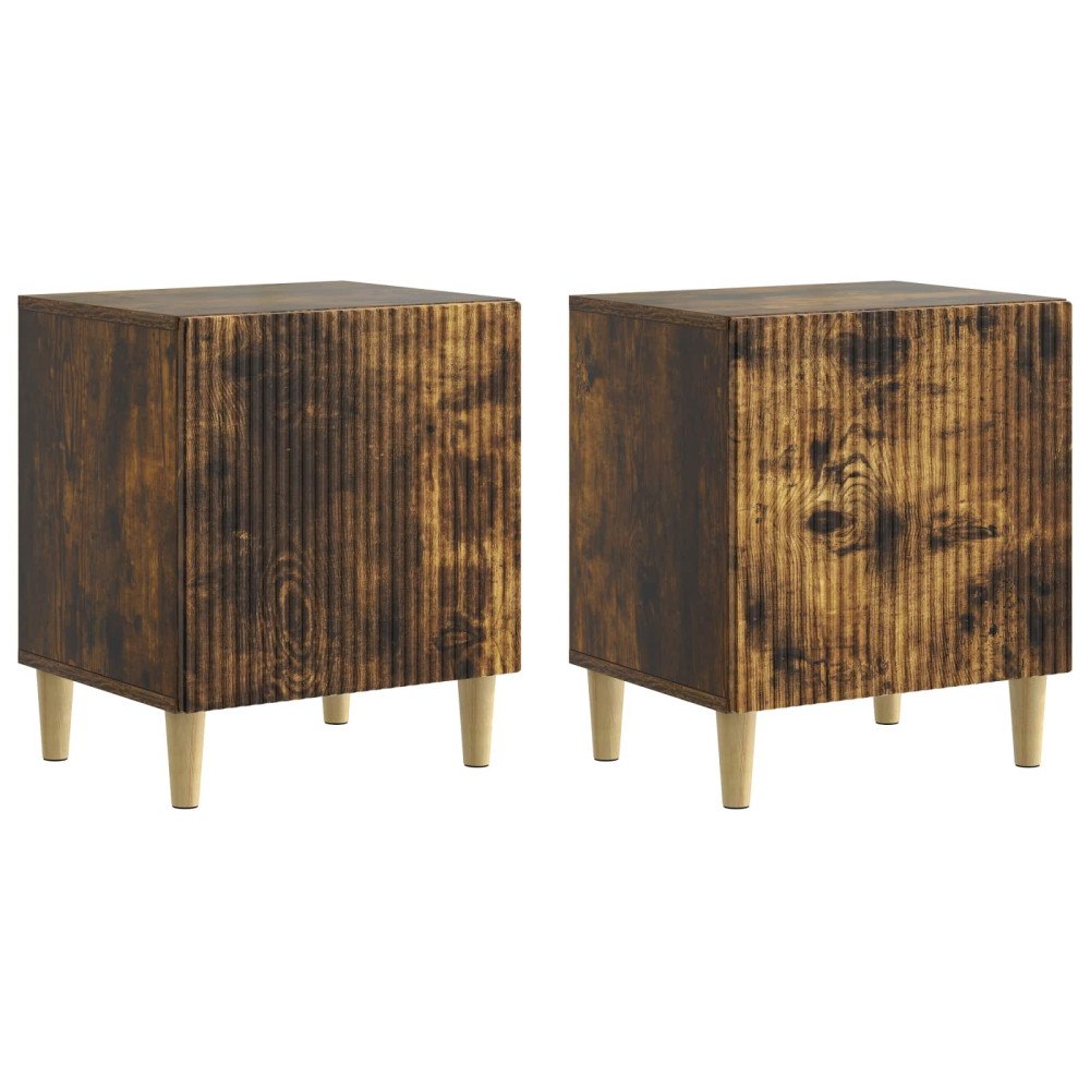 vidaXL Nattduksbord 2 pcs Rökt ek 43 x 34,5 x 50 cm Konstruerat trä