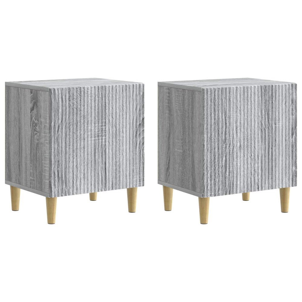 vidaXL Nattduksbord 2 pcs Grå sonoma-ek 43 x 34,5 x 50 cm