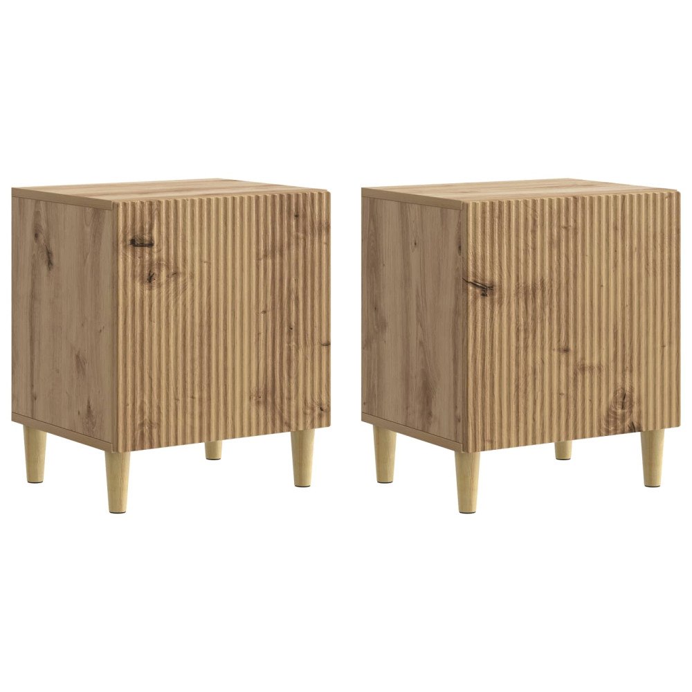 vidaXL Nattduksbord 2 pcs Artisan-ek 43 x 34,5 x 50 cm Konstruerat trä