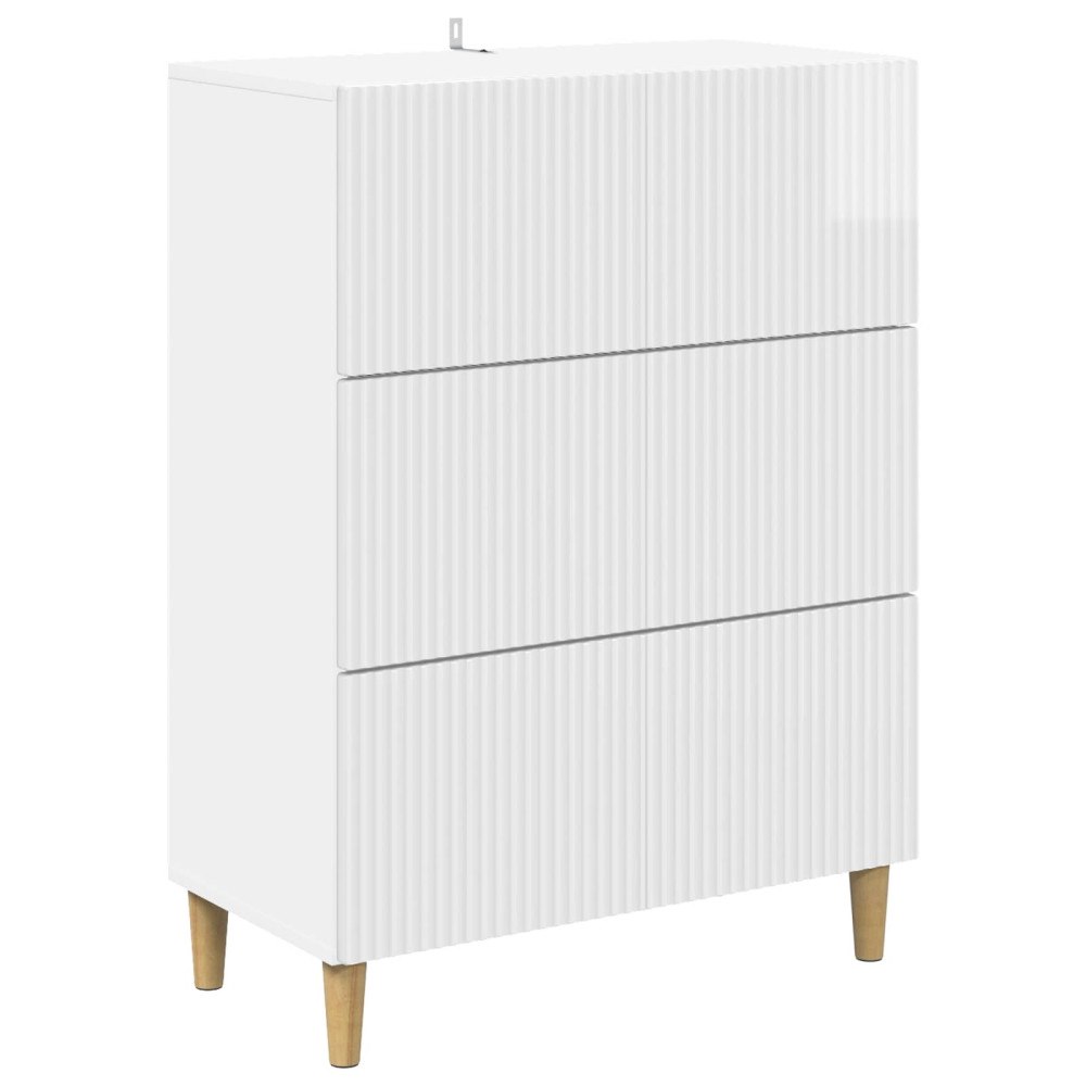 vidaXL Lådans skåp Vit högglans 66 x 34,5 x 90 cm Konstruerat trä