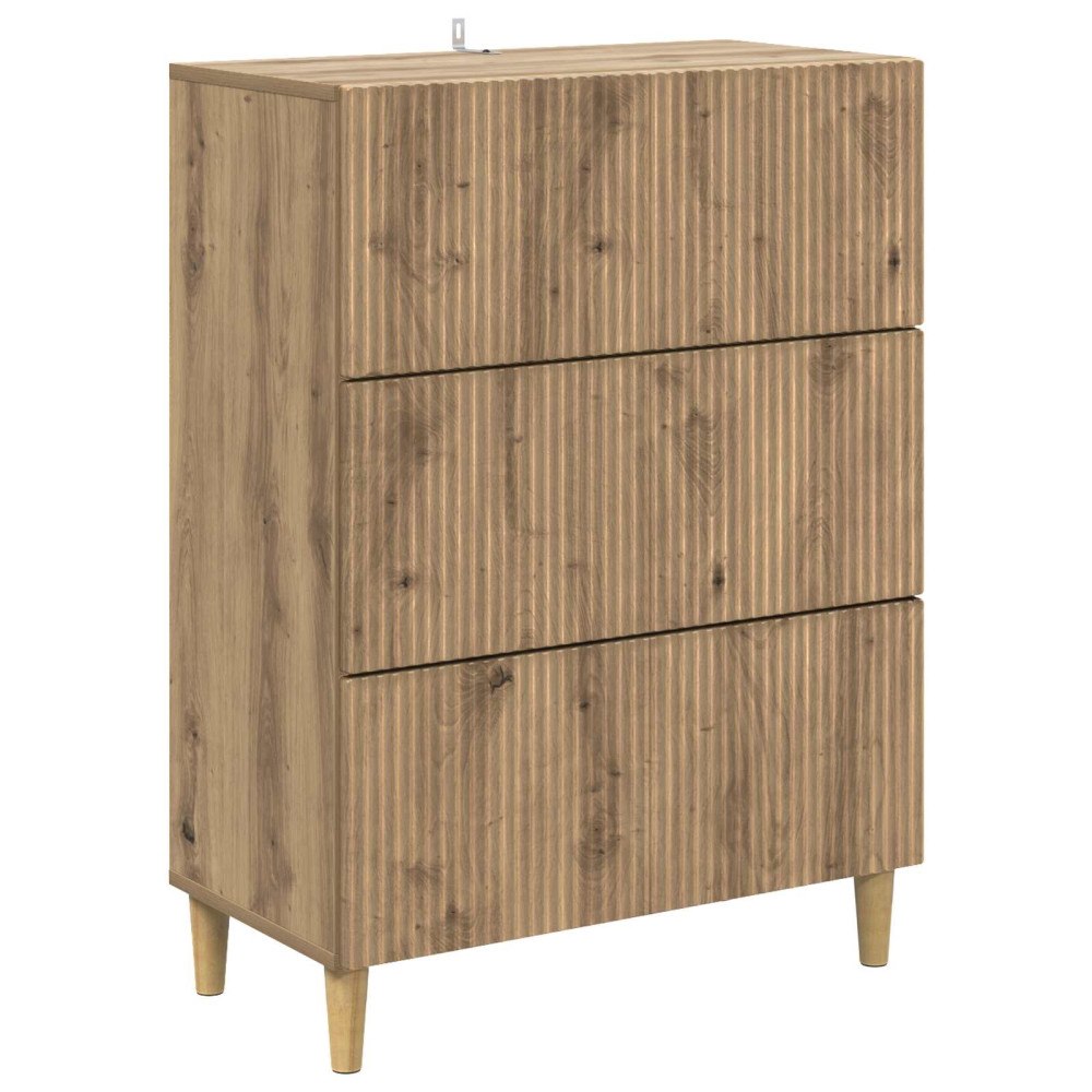 vidaXL Lådans skåp Artisan-ek 66 x 34,5 x 90 cm Konstruerat trä