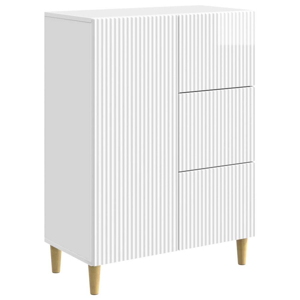 vidaXL Sideboard Vit högglans 66 x 34,5 x 90 cm Konstruerat trä