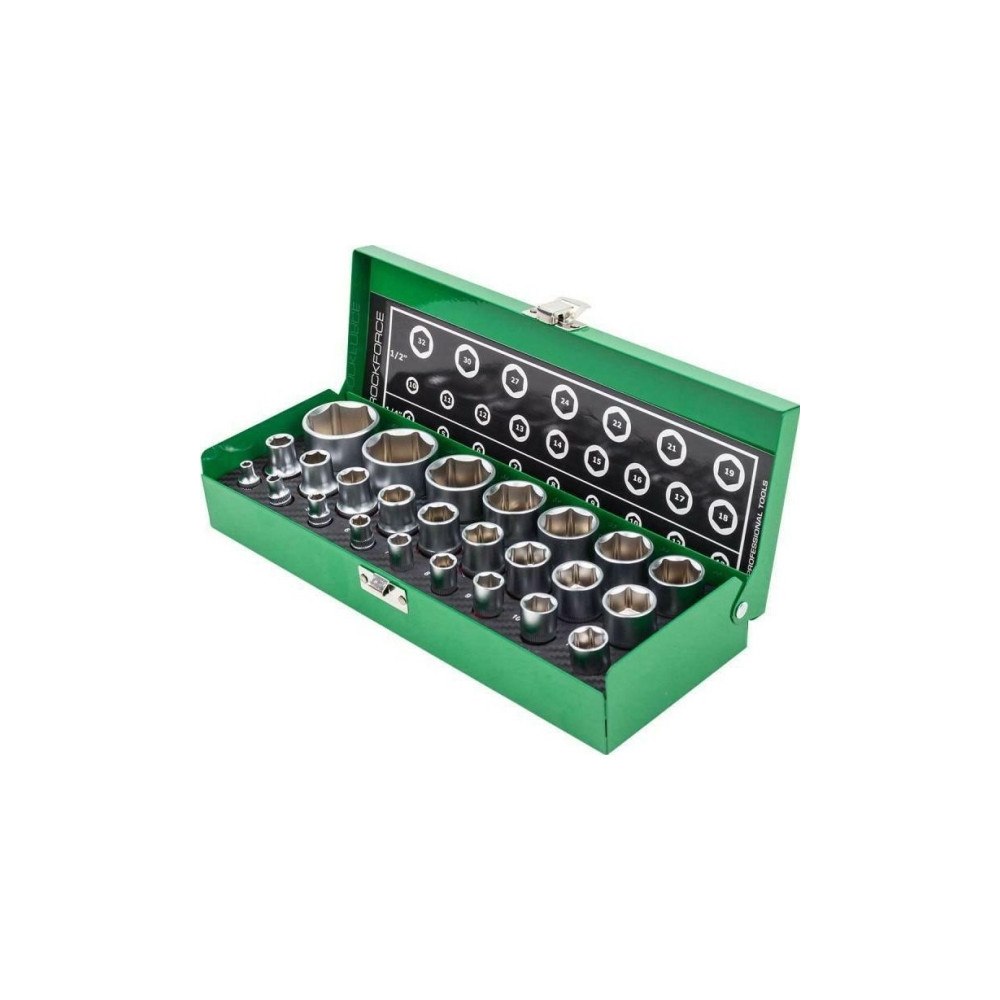 ROCKFORCE Verktygssats Rockforce hylssats 25 delar 1/2" 1/4" 4-32 mm R...