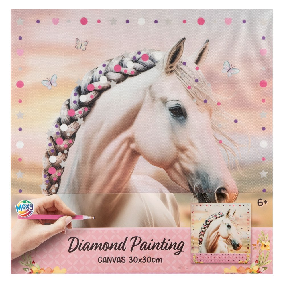 Legind A/S Diamond painting på duk : Häst, 30 x 30 cm