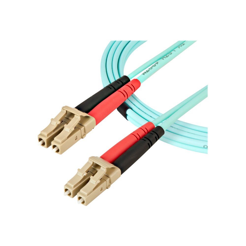 StarTech.com StarTech.com Aqua OM4 Duplex Multimode Fiber - 16 ft / 5m - 100 Gb - 50/125 - OM4 Fiber - LC to LC Fiber Patch Cable (45...