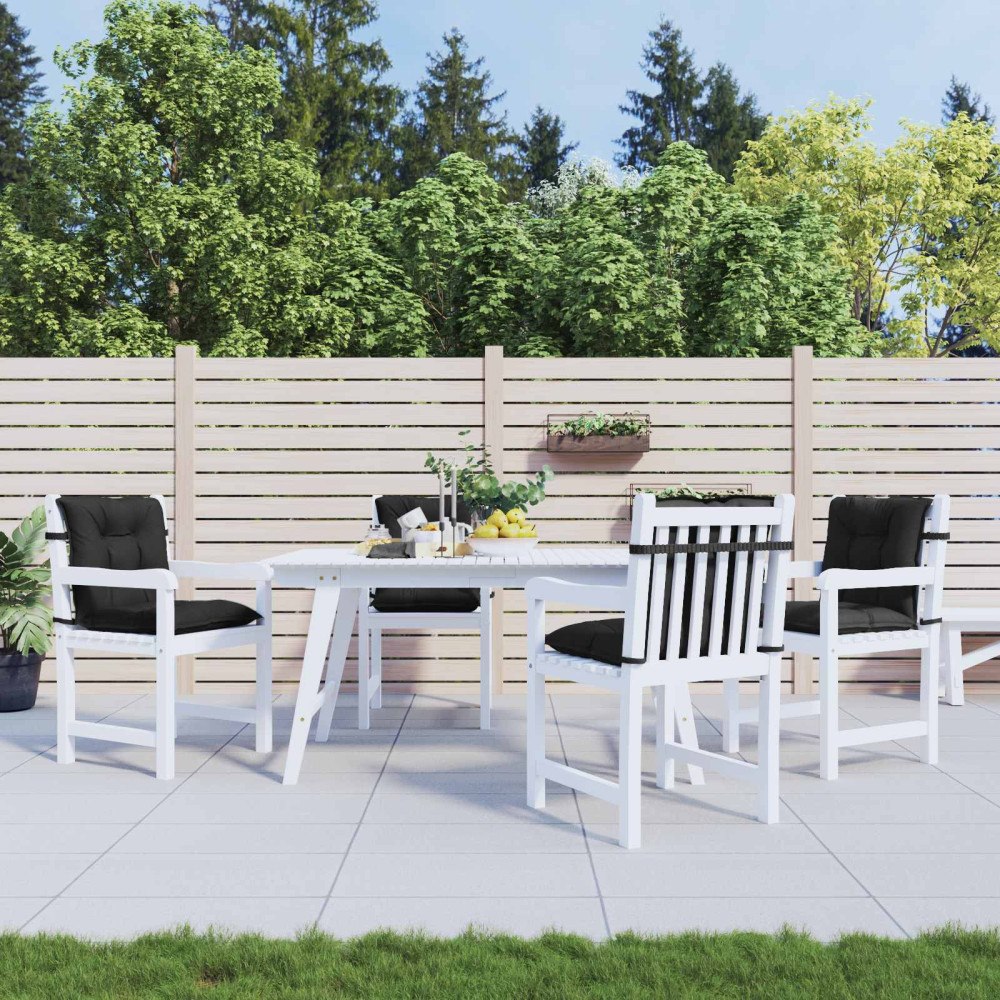 vidaXL Lågryggs Stolsdynor Set 4 pcs Melange Svart 100 x 50 x 7 cm