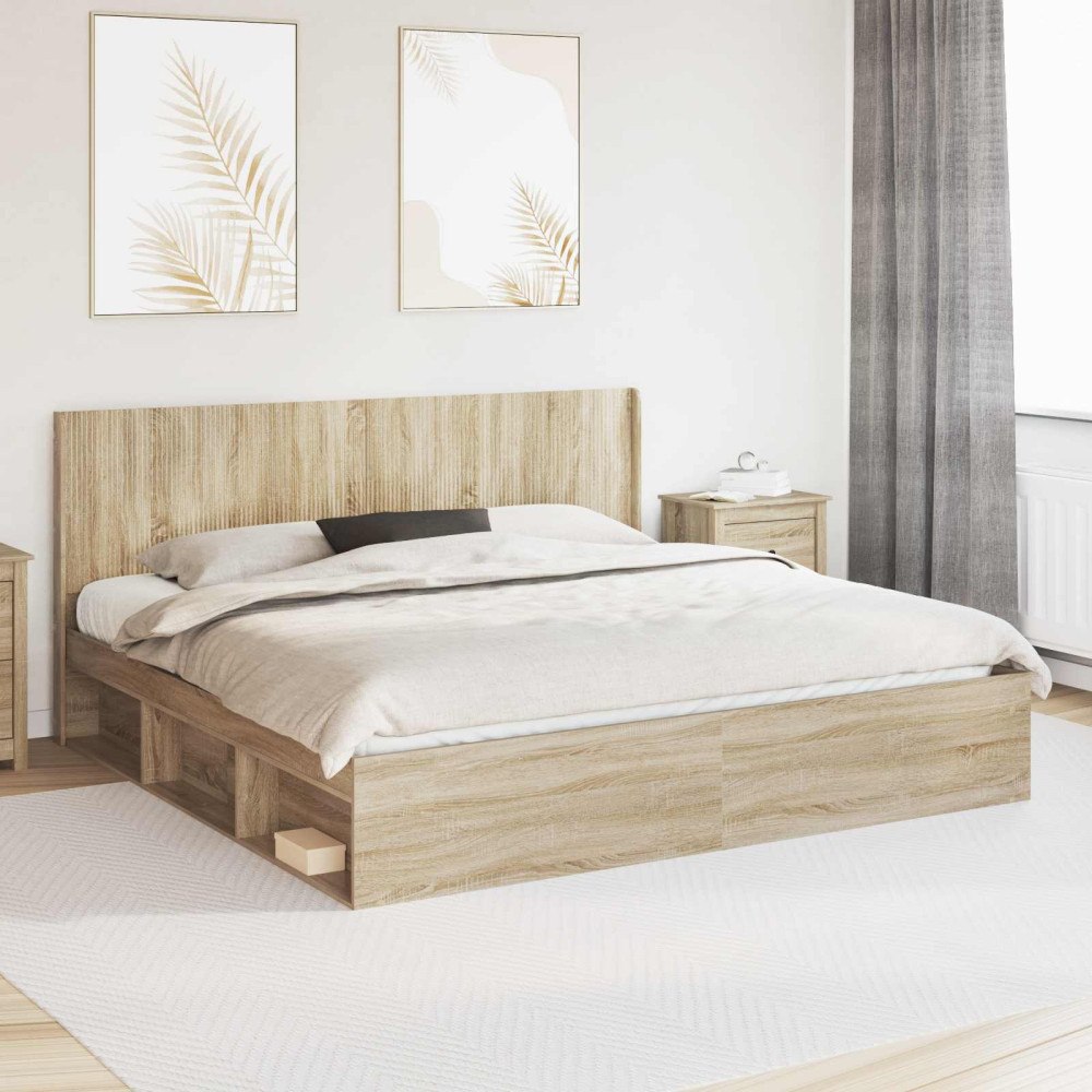 vidaXL Huvudgavel Sonoma-ek Konstruerat trä