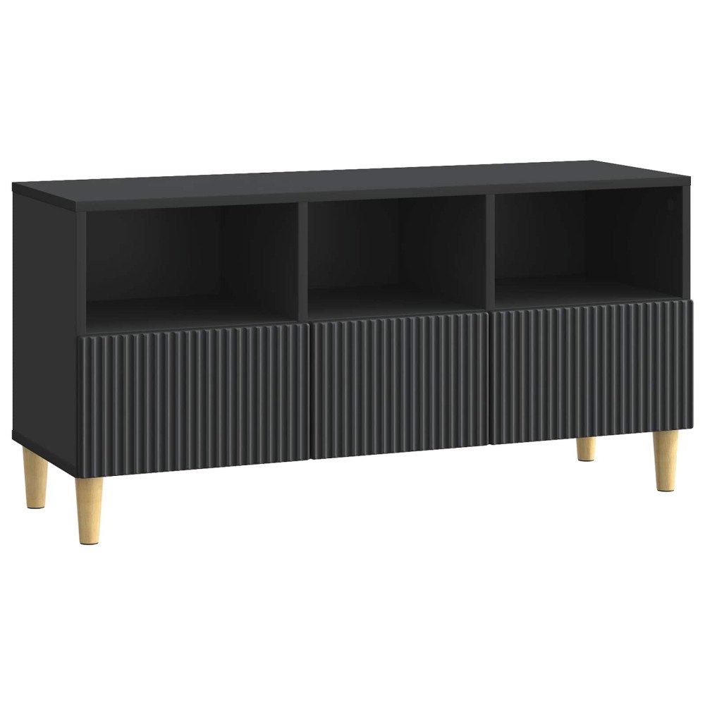 vidaXL TV-skåp med låda Svart 102 x 34,5 x 50 cm Konstruerat trä