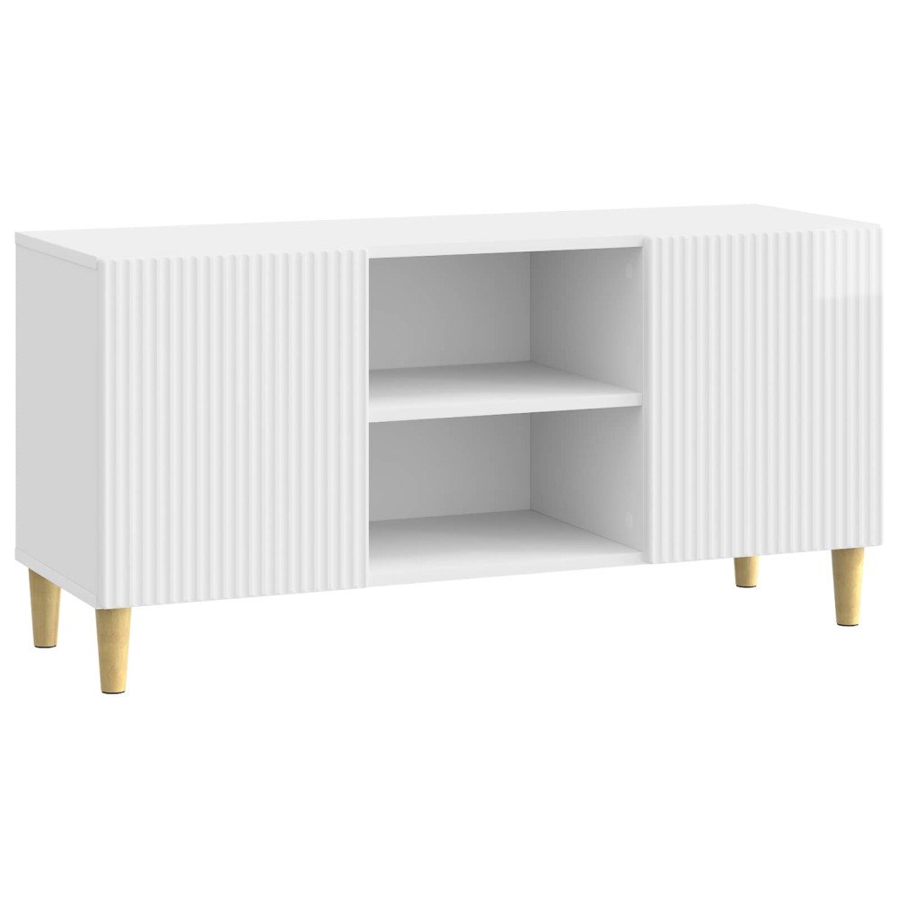 vidaXL TV-skåp Vit högglans 102 x 34,5 x 50 cm Konstruerat trä